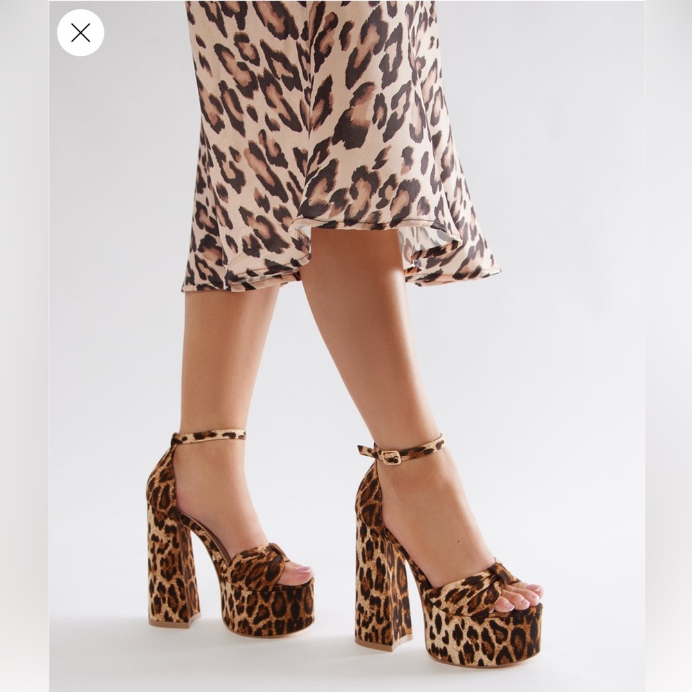 Fashion Nova Leopard Print Platform Heels